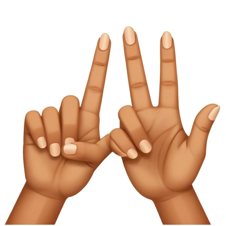 Two hands on the side with three fingers forming two triangles  emoji