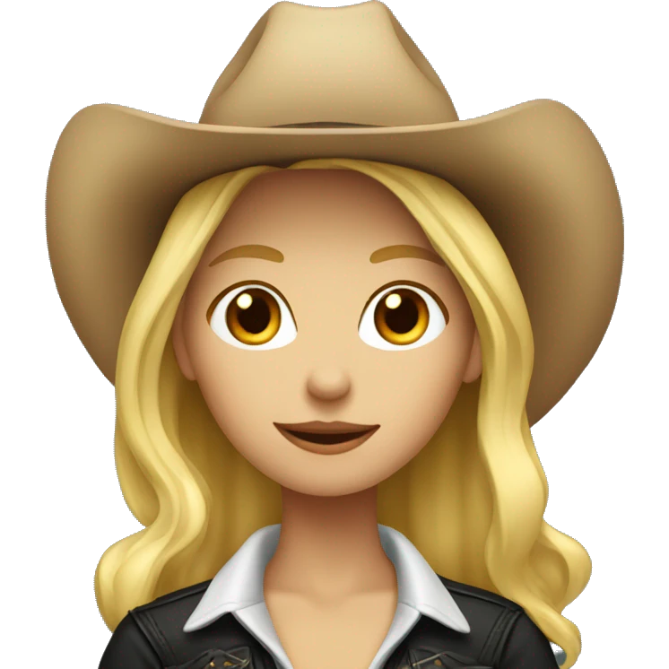 Blonde cowgirl with black hat  emoji
