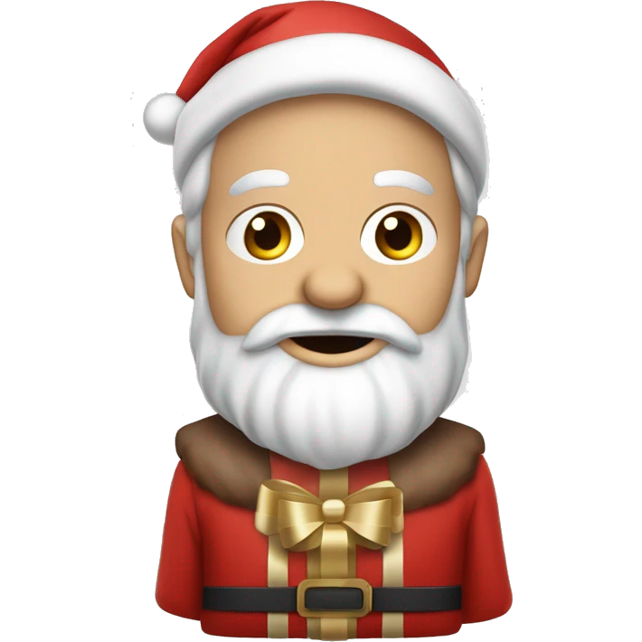 père Noël avec cadeau est costume rouge et barbe blanche emoji