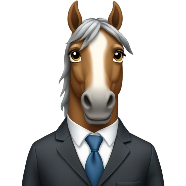 Horse wearing a suit emoji