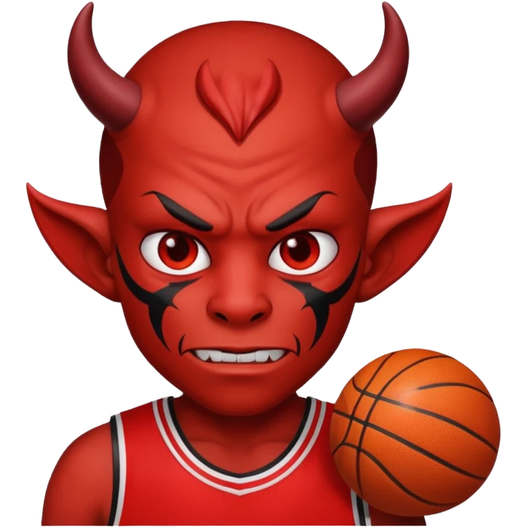 devil with basketball jersey emoji