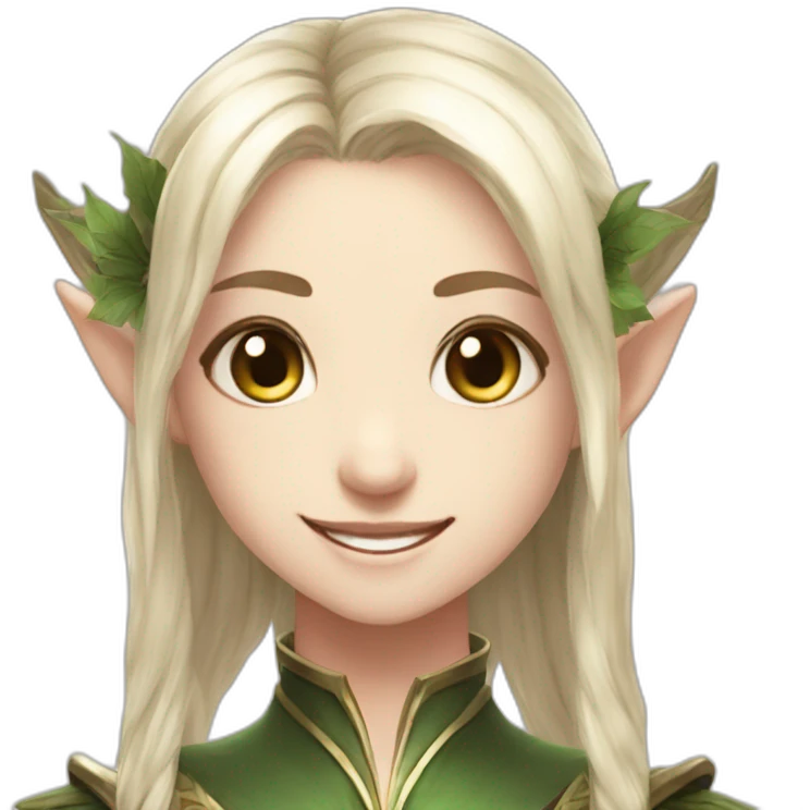 Lineage 2, elf girl, smile emoji