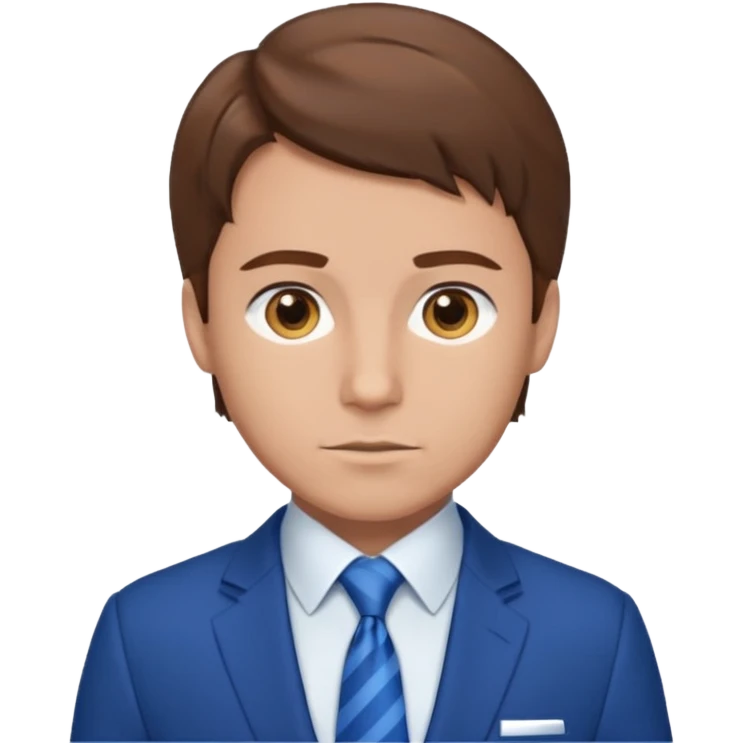 man with brown hair in blue suit emoji
