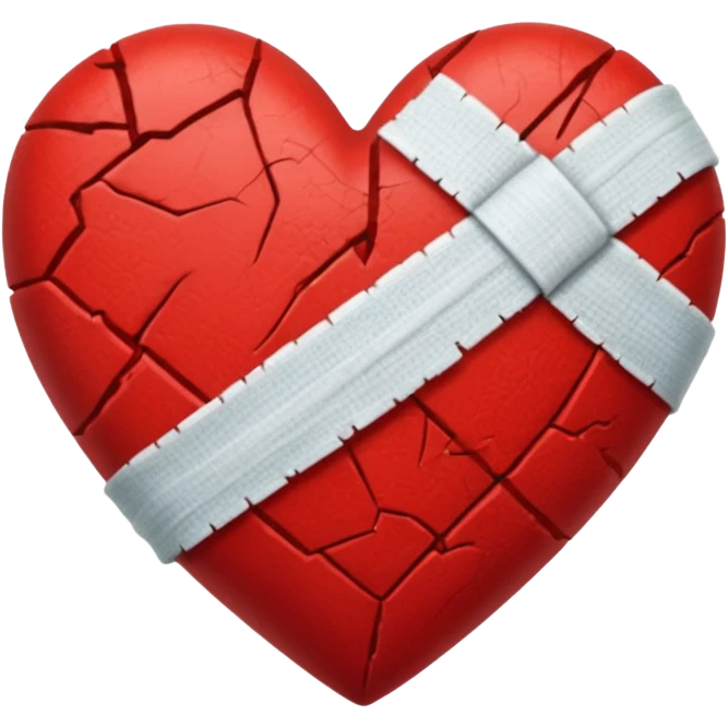 A broken red heart with a band-aid emoji