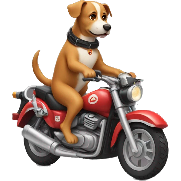 dog riding a motorbike emoji