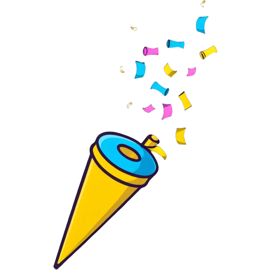 Party popper with streamers and confetti emoji