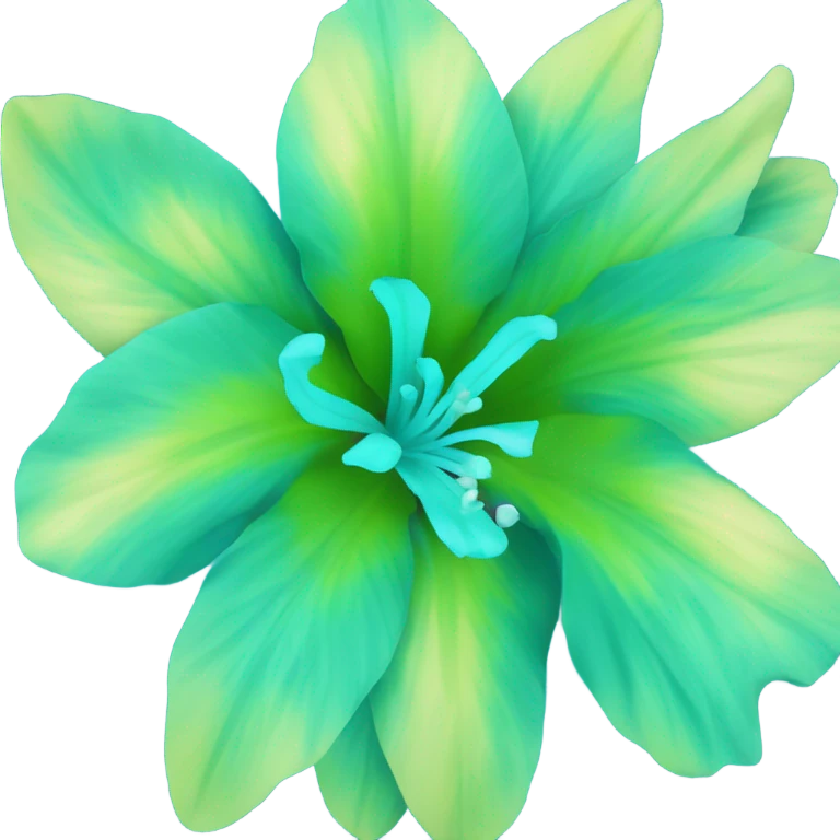Hawaiian flower teal emoji