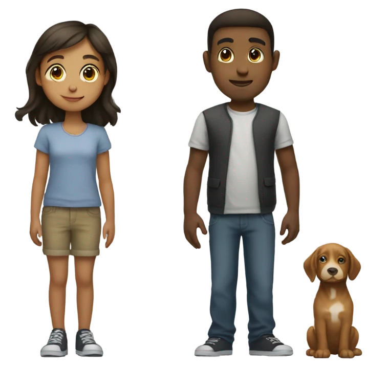 short girl stand next to tall boy emoji
