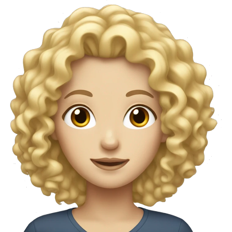 a white girl with blonde curly hair  emoji