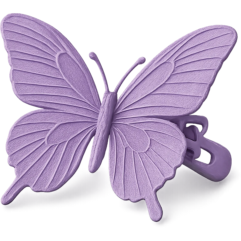 purple butterfly hair clip emoji