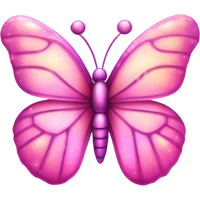 Pink iridescent butterfly with sparkles emoji