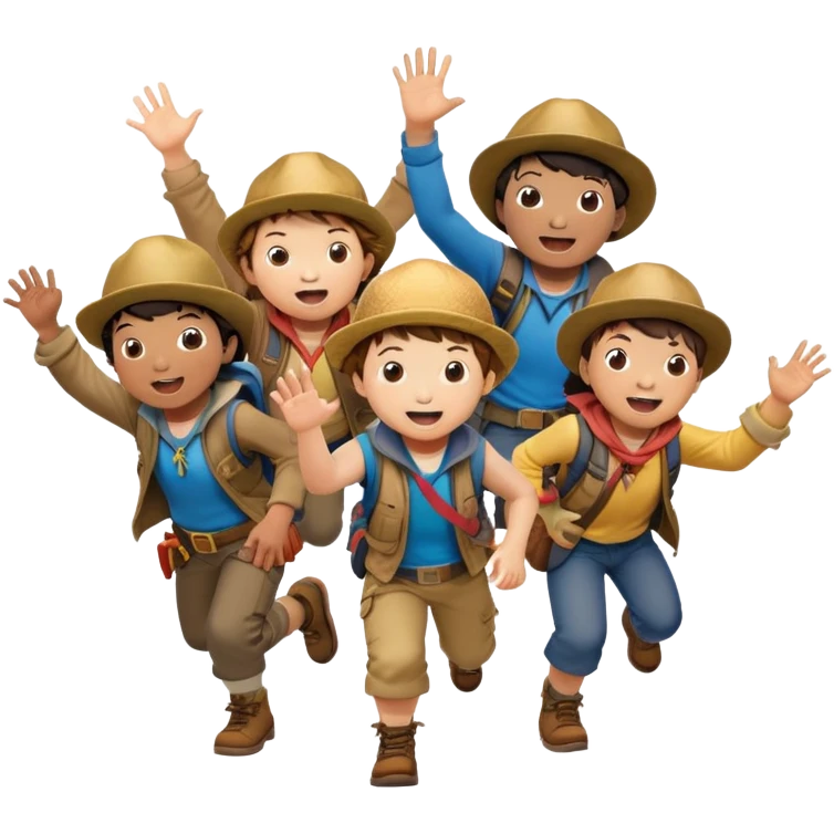 group of kids from the Goonies on adventure emoji