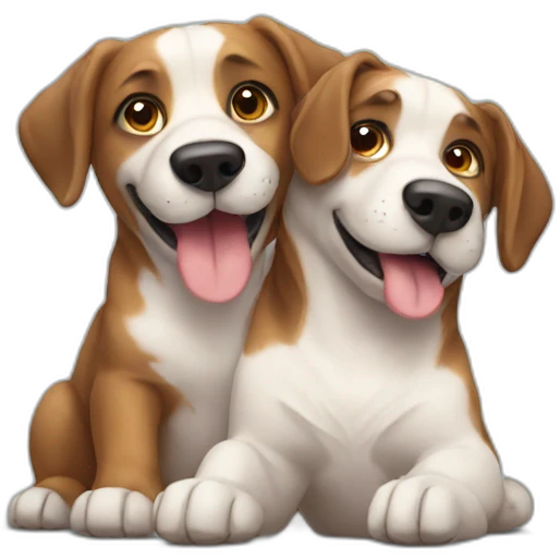 2 dogs in love  emoji