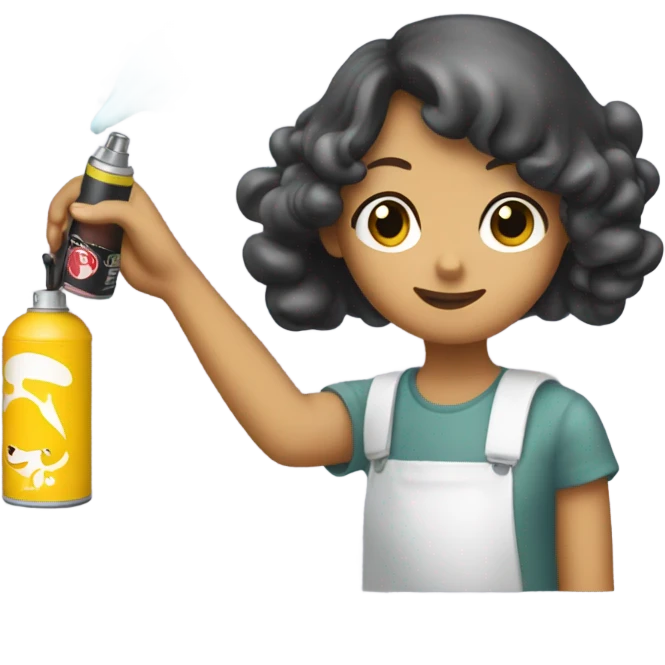 Girl spraying squid ink  emoji
