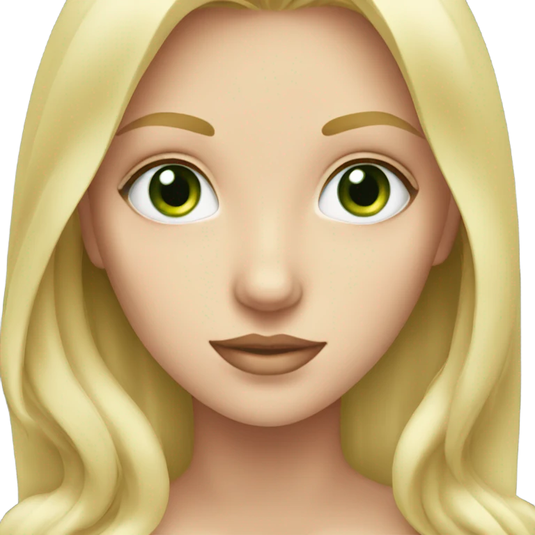 Blonde white girl with green eyes emoji