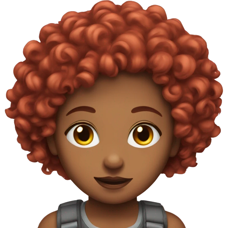 red curly air girl dri emoji