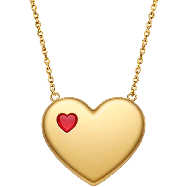 Goldene Herz Kette mit „Nhee“ drauf stehend  emoji