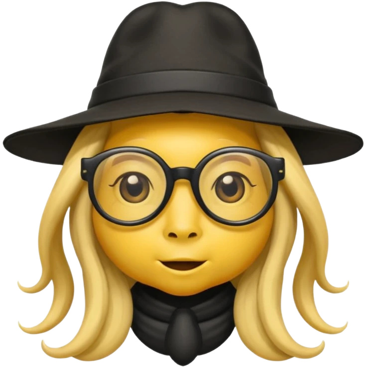 long hair bee with glasses and hat emoji