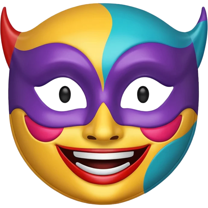 Please generate a multicolored happy mask. emoji