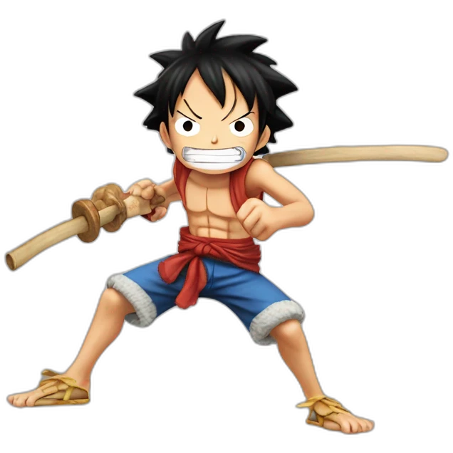 Luffy qui lance une attasue emoji