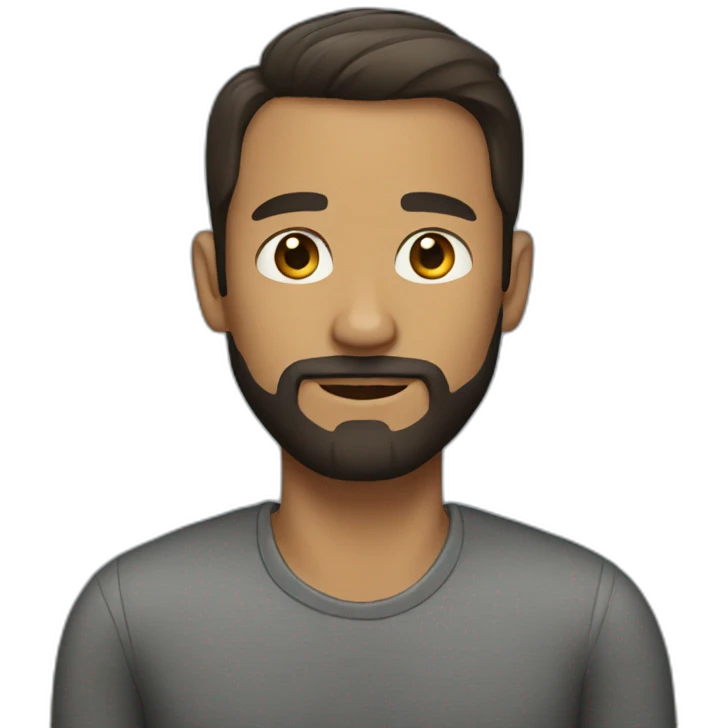 A man with a short haircut and beard emoji
