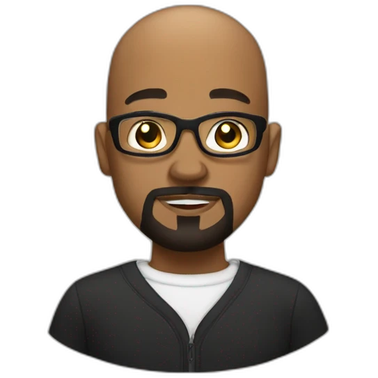 black bald man with tattoos and goatee emoji