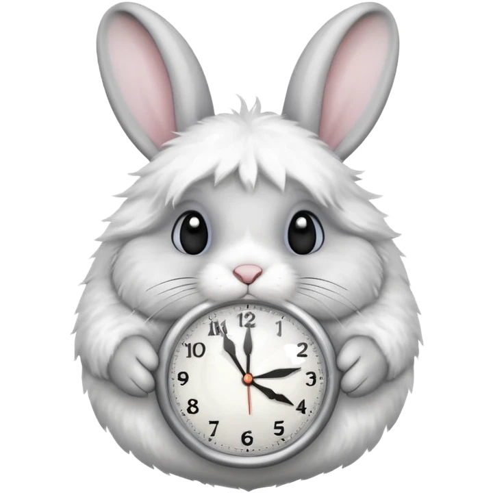 Un lapin qui a une horloge dqns la main emoji