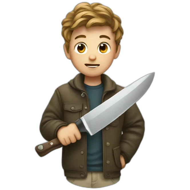 a boy with a knife emoji