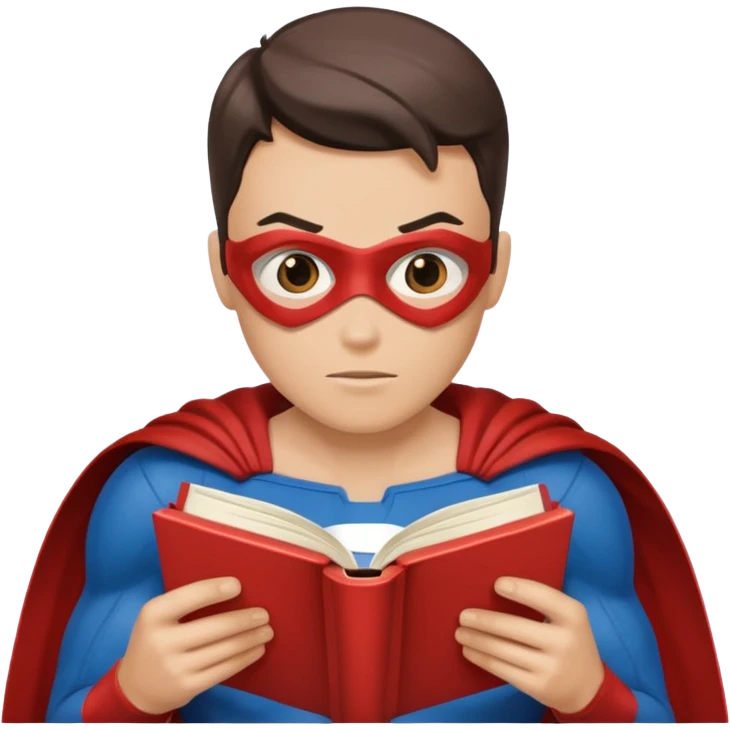 read book with Super heros emoji
