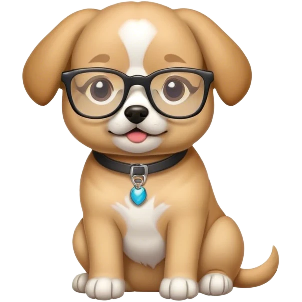 Dog wearing with glasses emoji
