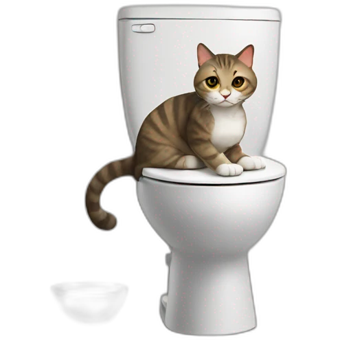 Cat sitting on a toilet emoji