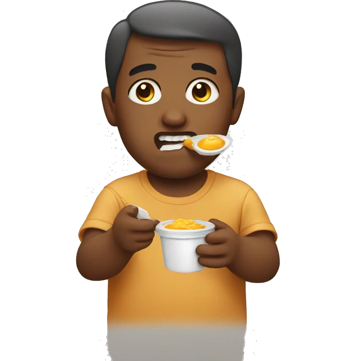 man eating baby food emoji