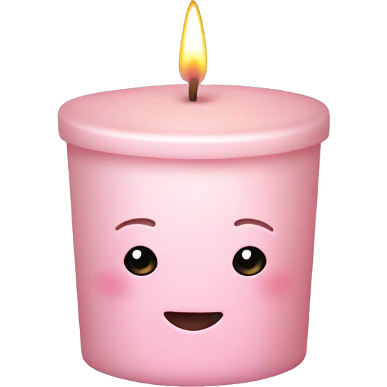 vanilla scented candle in light pink bow emoji