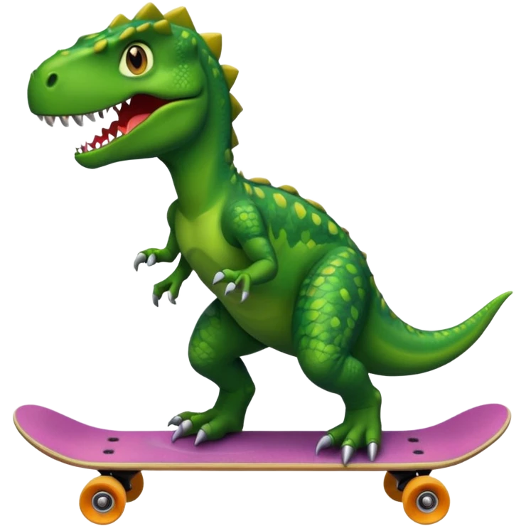 Dinosaur on a skateboard emoji
