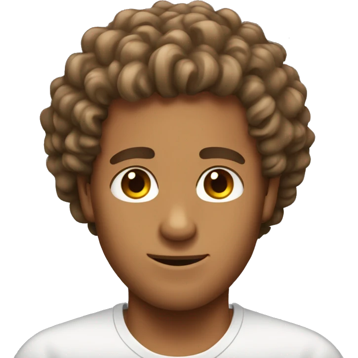Tanned men curly hair emoji