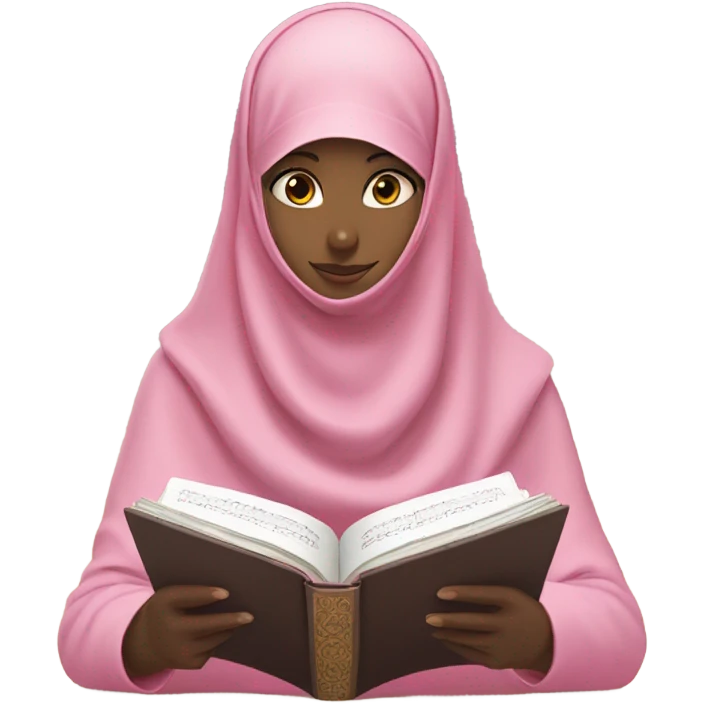 Girl in niqab reading quran  pink] emoji