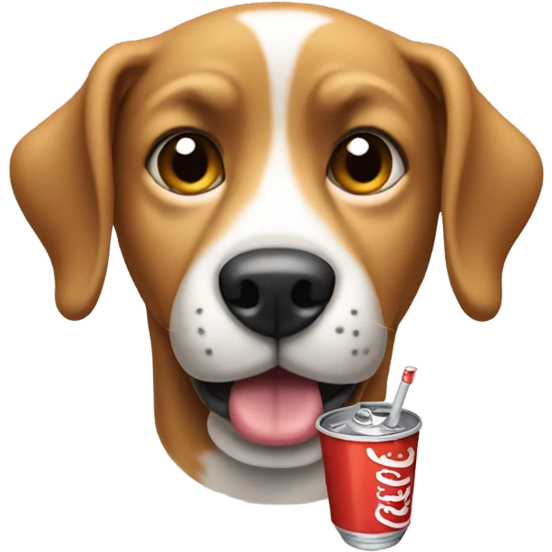 Dog holding a soda emoji
