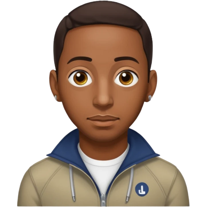 Ludacris with dark brown hair emoji