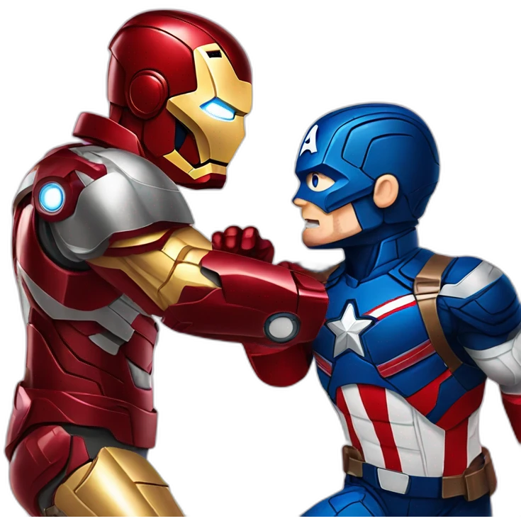 iron man and captain America fighting emoji