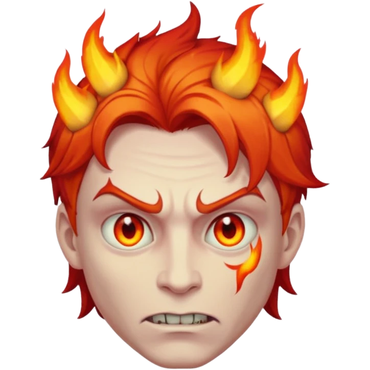 fire hair deamon man emoji