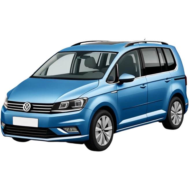 Blue Volkswagen Touran MPV at 3/4 angle emoji