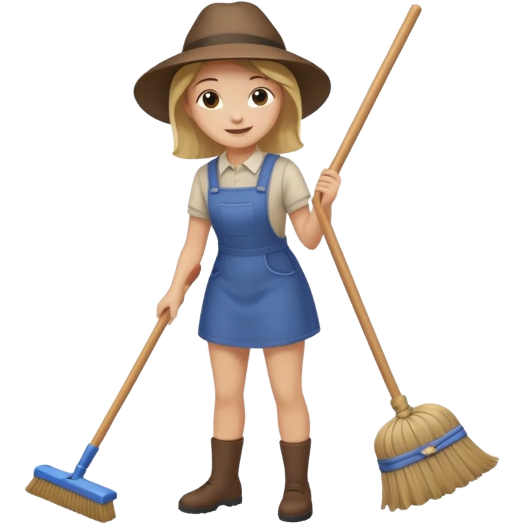 Person sweeping the floor with a broom emoji