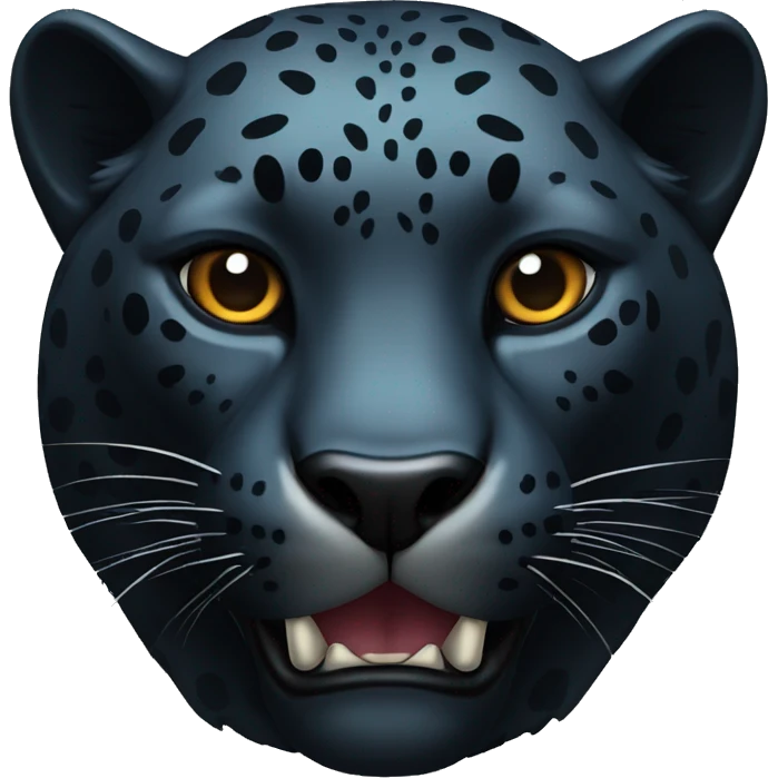 Black jaguar feline bust emoji