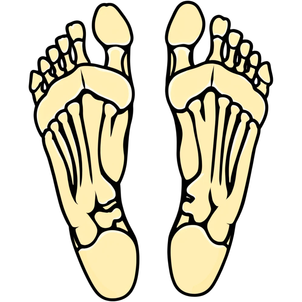 skeleton foot, bones of human foot, anatomical foot bones emoji