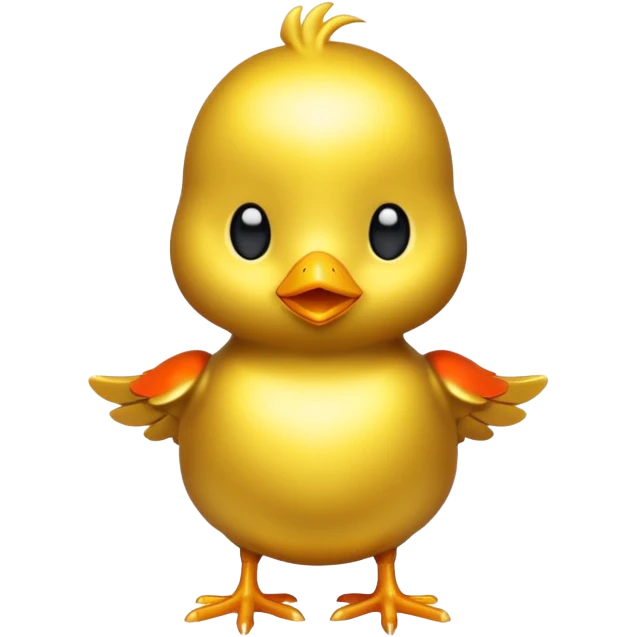 gold metal chick emoji