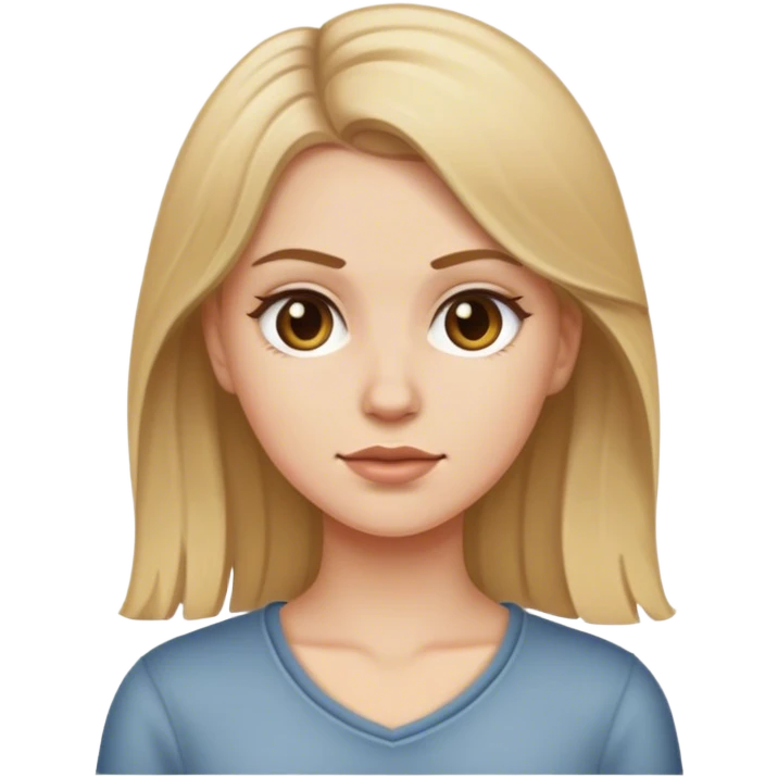 white girl with dirty blonde hair  emoji