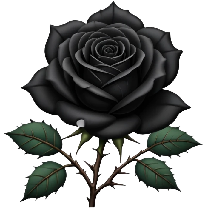 black rose with thorns emoji