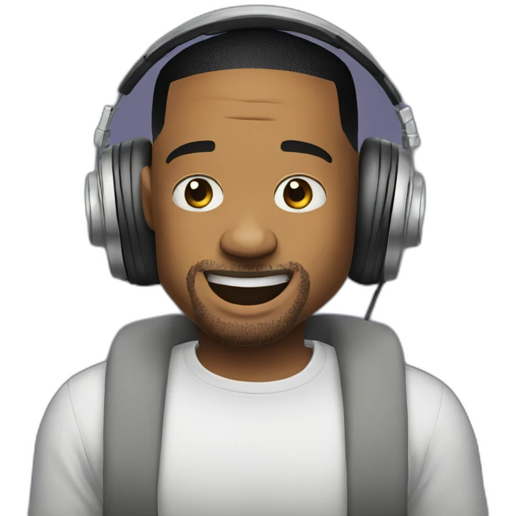 Will smith listening music emoji