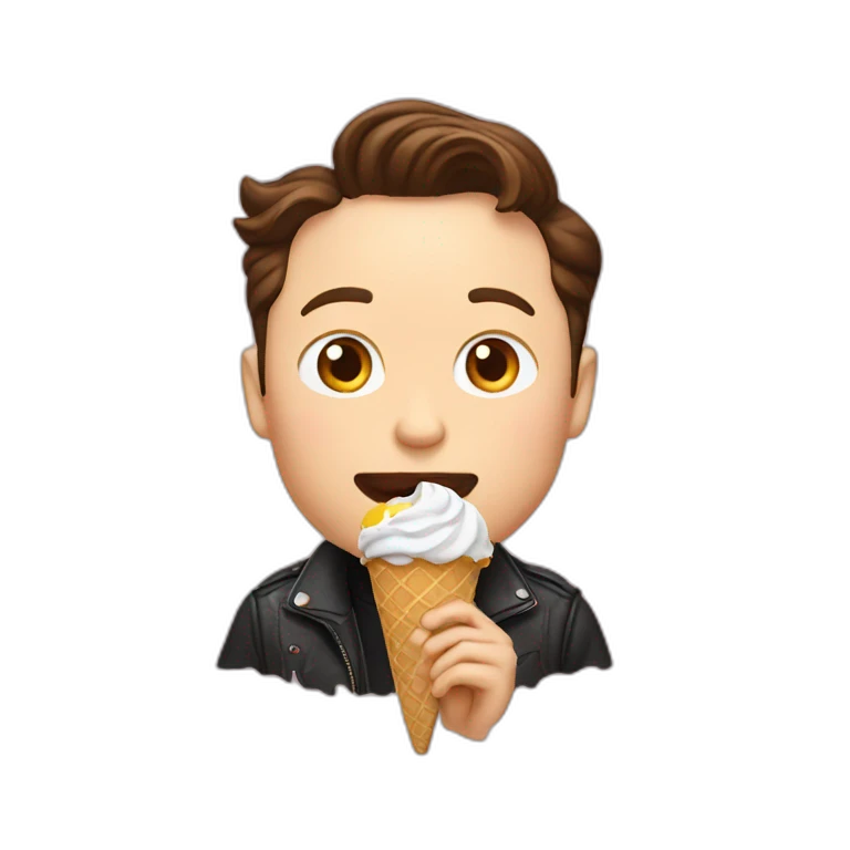 Elon Musk eating ice cream emoji