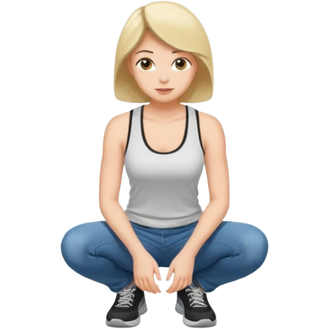  woman crouching emoji